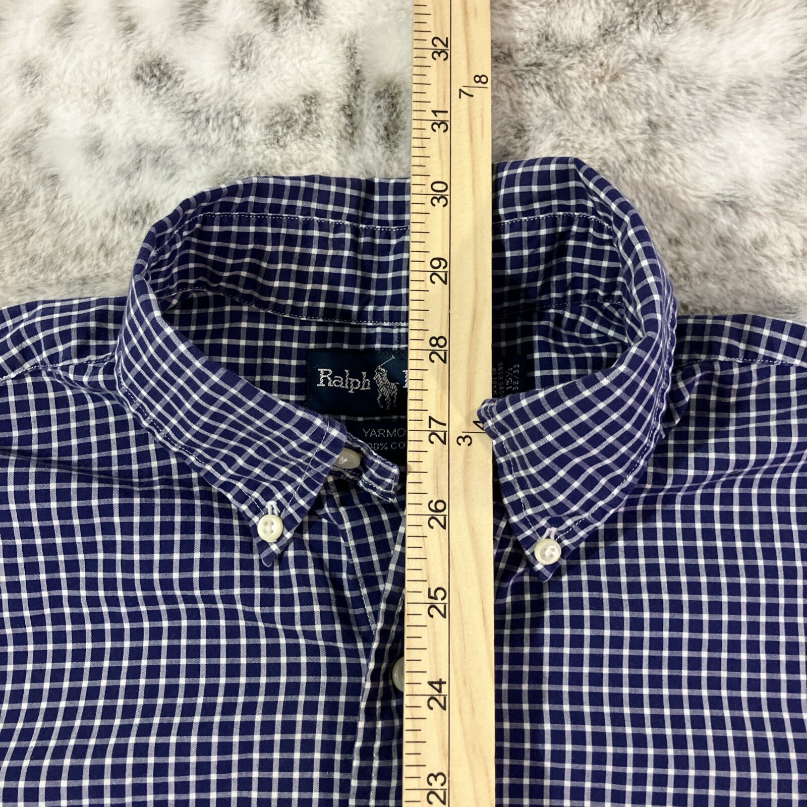Polo Ralph Lauren Yarmouth Mens 15.5 32 33 Button Shirt Long Sleeve OCBD Vtg thumbnail 7