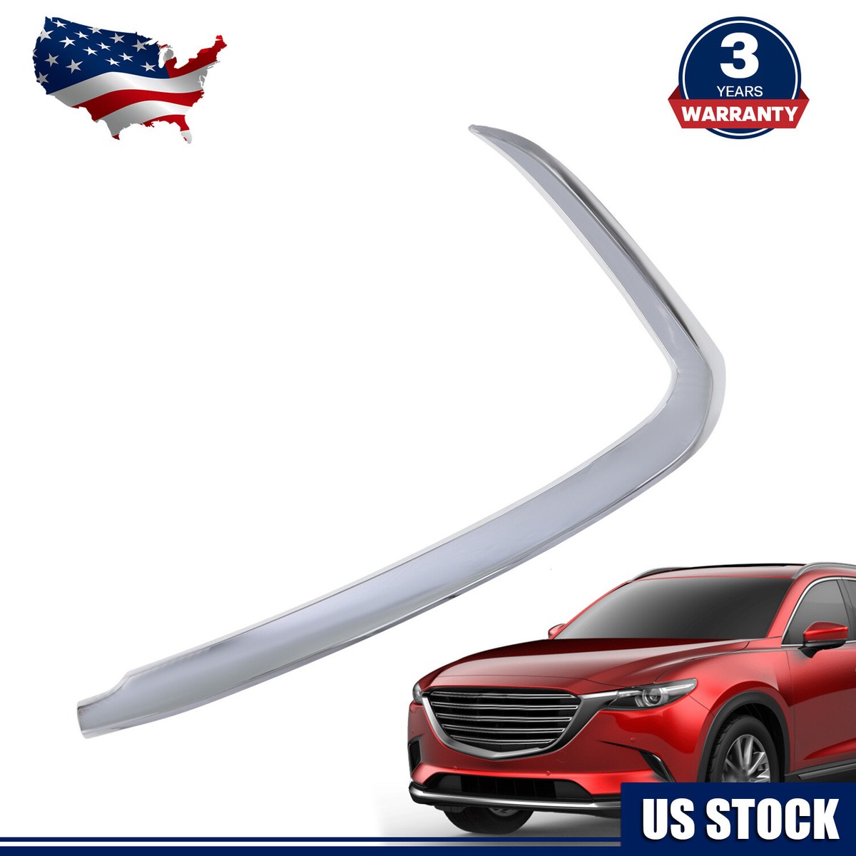 Front Left Driver Side Bumper Trim Lower Molding Chrome For Mazda