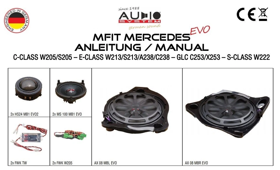 Auto Lautsprecher Mercedes AUDIO SYSTEM MFIT 300W 3-Wege  Set  E-Klasse C238--- - Bild 2 von 4