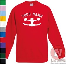 Personalised Cheerleader sweatshirt squad cheer Children kids - Just add name