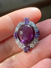 Gorgeous 925 sterling silver cz glass slide on pendant