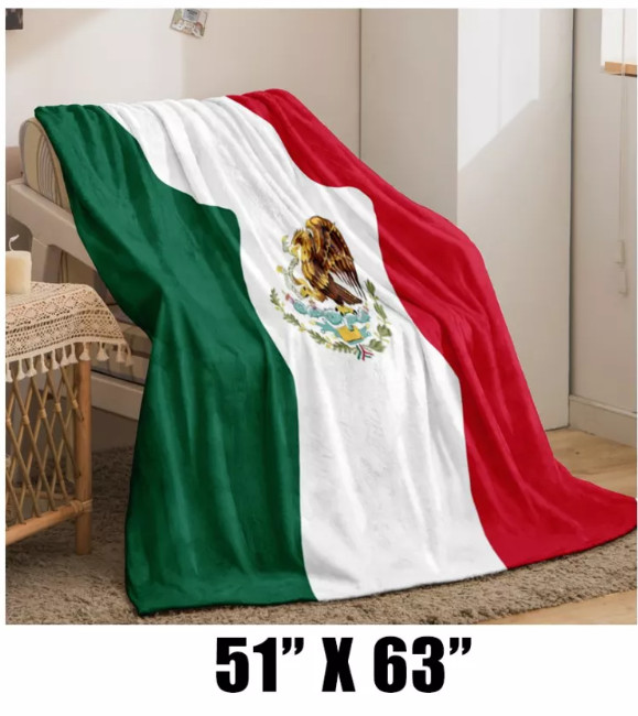 Mexican Country Flag Blankets 51 in x 63 in
