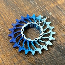 Boone Titanium Cog Bike Sprocket Pendant Jewelry Blue Fade Made in USA