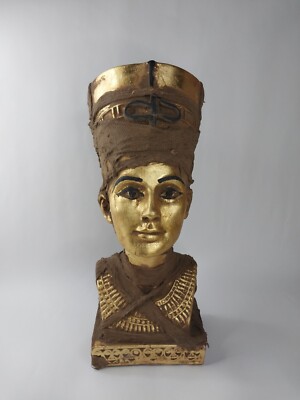 RARE ANTIQUE EGYPTIAN QUEEN Nefertiti Royal Crown Bust Statue Head