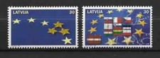 S51340 LETTONIE MNH** 2004 Adhésion Union Européenne 2v PAIRE