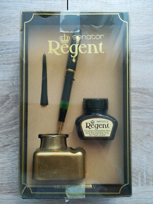SENATOR REGENT Füllhalter m. Iridium Feder u. Messing Flasche m. Königsblau  Neu