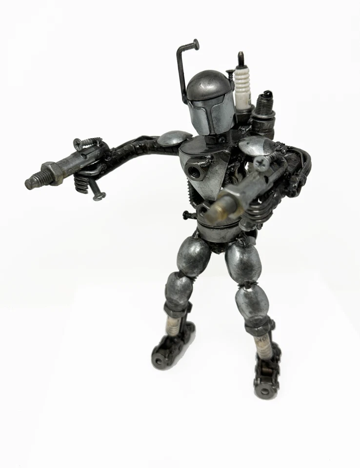 BOBA FETT ~ Cazarrecompensas Star Wars Estatua Chatarra Escultura 8.5" ALTO Foto 2 de 3