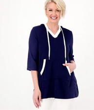 Cuddl Duds Sun Terry Hooded Tunic Night Navy Medium A483349