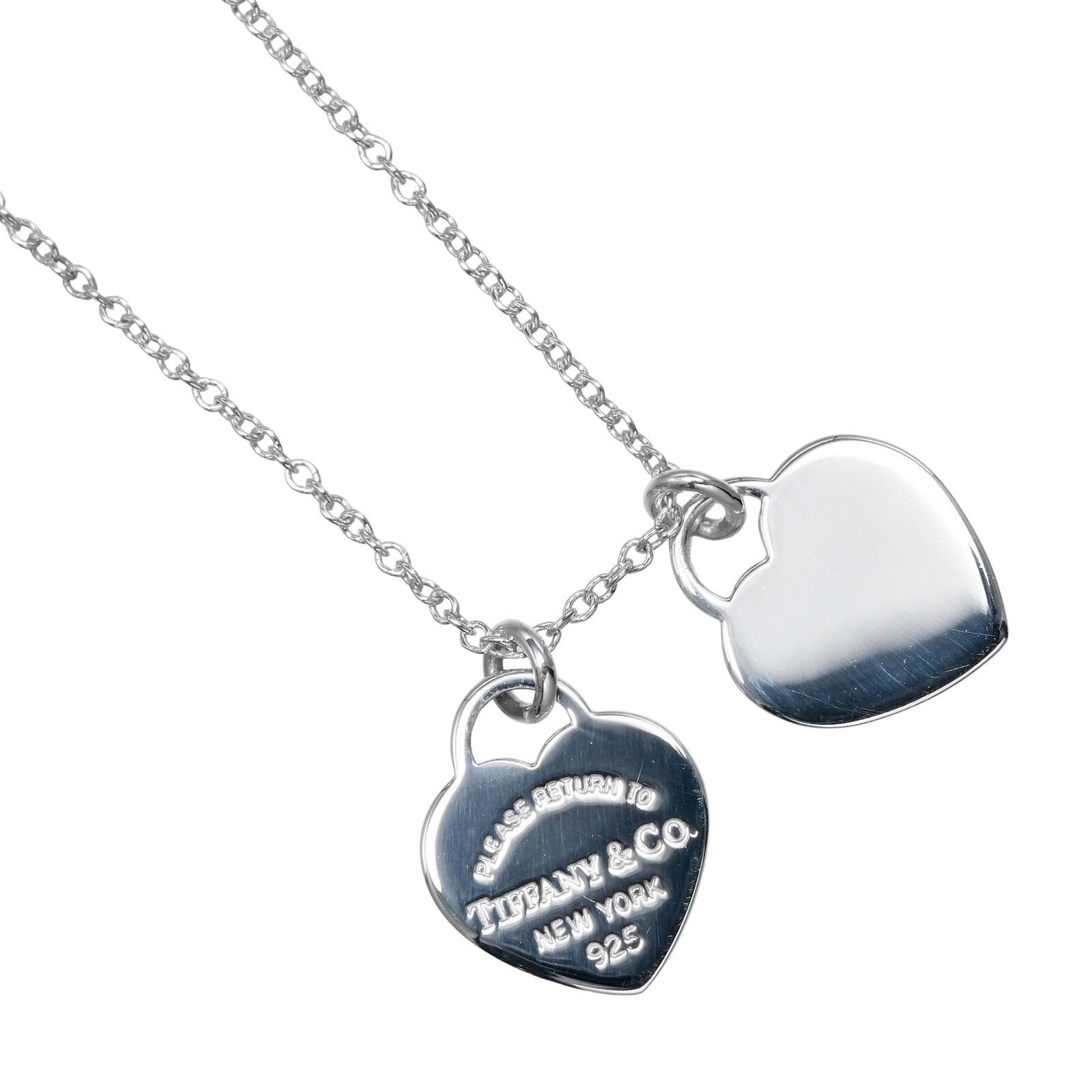 Return to Double Heart Tag Necklace