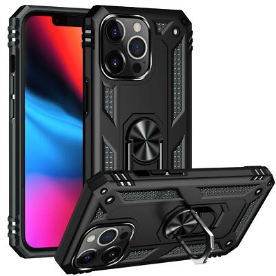 Für Apple iPhone 13 Pro Max Hülle Slim Ring Stoßfest Ständer Cover + Displayschutz