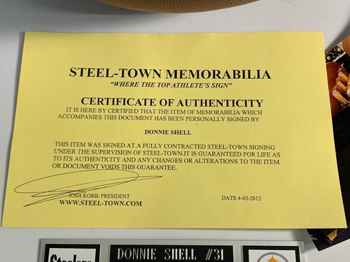 Donnie Shell Signed (4x SB Champ) Wilson NFL Football COA & Photos Auto - Picture 6 of 11