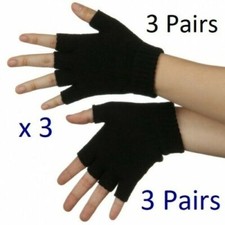Mens Womens Unisex Fingerless Black magic Half Finger gloves
