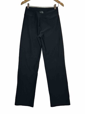 The North Face Flared Leggings Women Small Black Polyester Stretch High Rise EUC