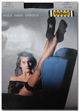 NEW / NEU / WOLFORD stay-up stockings black size small 36-37 VINTAGE 80's