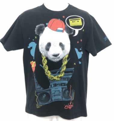 Eldon DJ's Panda Boom Box Men's Graphic Festival T Shirt 80's Style Medium VTG