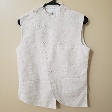 Blazo 34-36" Chest Indo-Western Waistcoat-Vest Cream Tweed-Like Fabric Lined