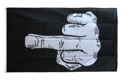 Stormflag Mittelfinger-Flagge – 90x150 Cm, Polyester, Schwarz, Mit Ösen, Doppelt Genäht, Für Balkon & Garten