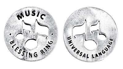 Music Notes Blessing Ring Charm, Handcrafted | Universal Language