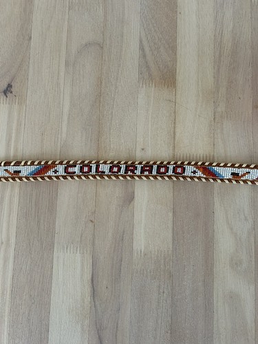 Ladies Colorful Handmade Beaded Colorado Belt, Size Small - Picture 3 of 6