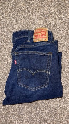 Levi's Men's Dark Wash Blue Cotton Denim Jeans Straight Fit Mid Rise 5-Pocket