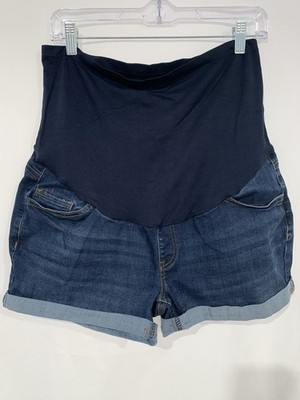 Women s Large True And Time Maternity Denim Shorts High Waisted