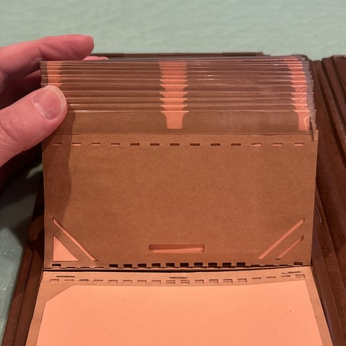 Vintage Victor Flat File Book 3” x 5” Index Card File Album 18.5” X 6.5” GUC - Picture 3 of 24