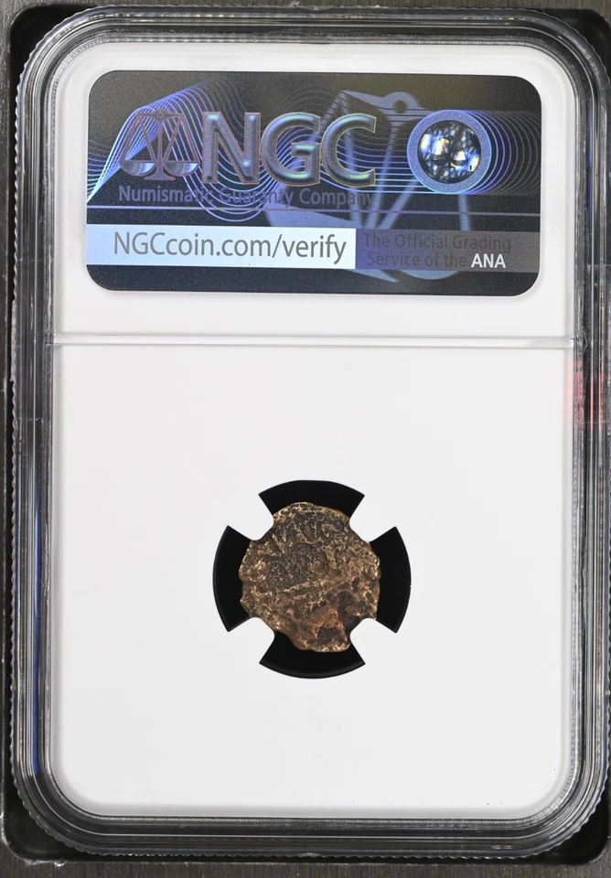 ACTUAL PICS NGC Prutah Pontius Pilate Bronze Sentenced Jesus Christ to Cross A26 - Image 2 of 3