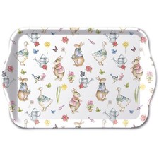 Serviertablett aus Melamin Ostern Hasen Gans Blumen Tray melamine 13x21 cm Easte
