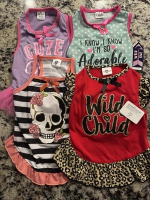 Lot Iof 4 New With Tags Simply Wag Smoothie Pooch Dog Dress Size Medium