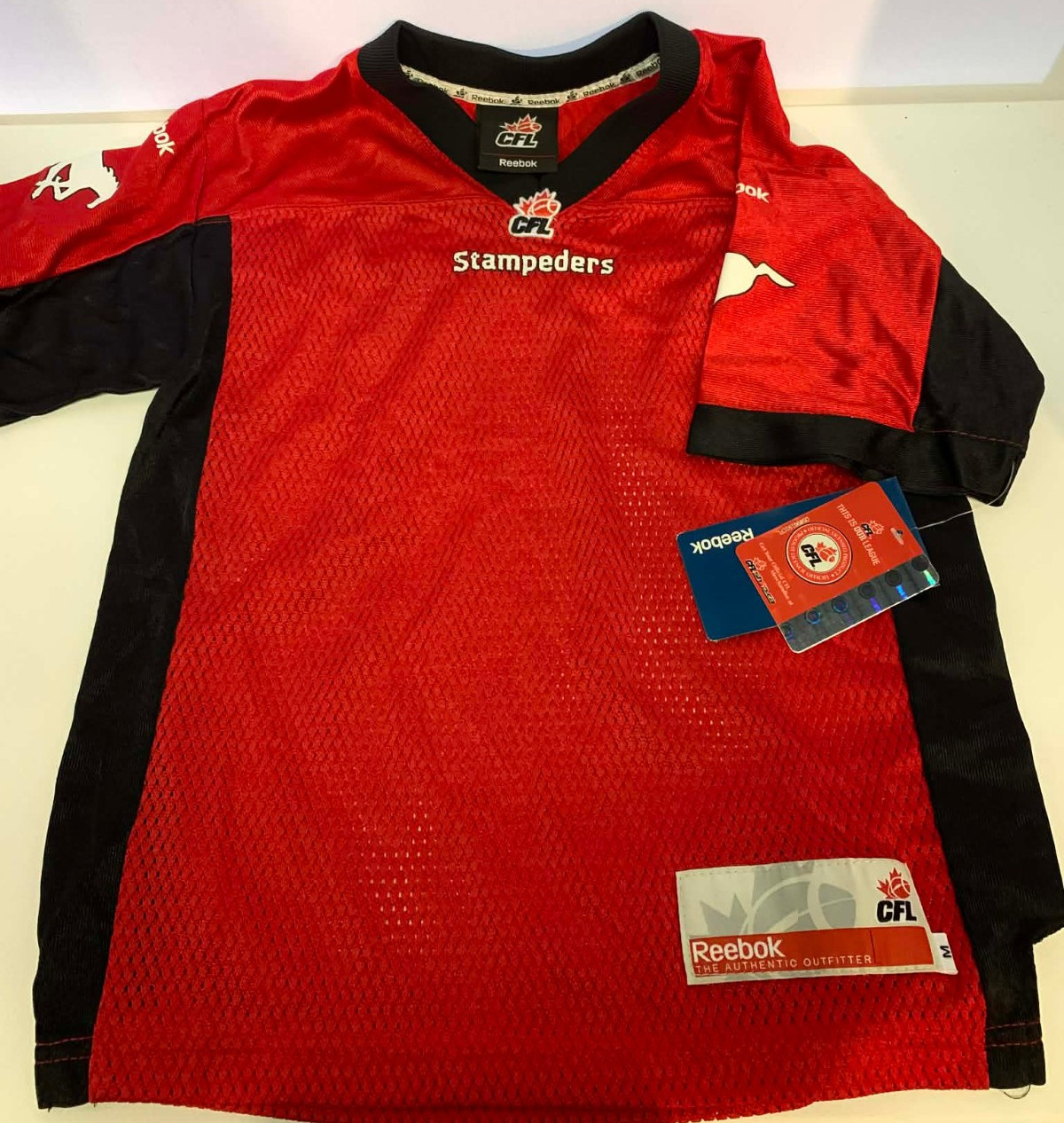 Calgary Stampeders Cfl Football Jersey Youth Size M 5/6 Reebok Authentic