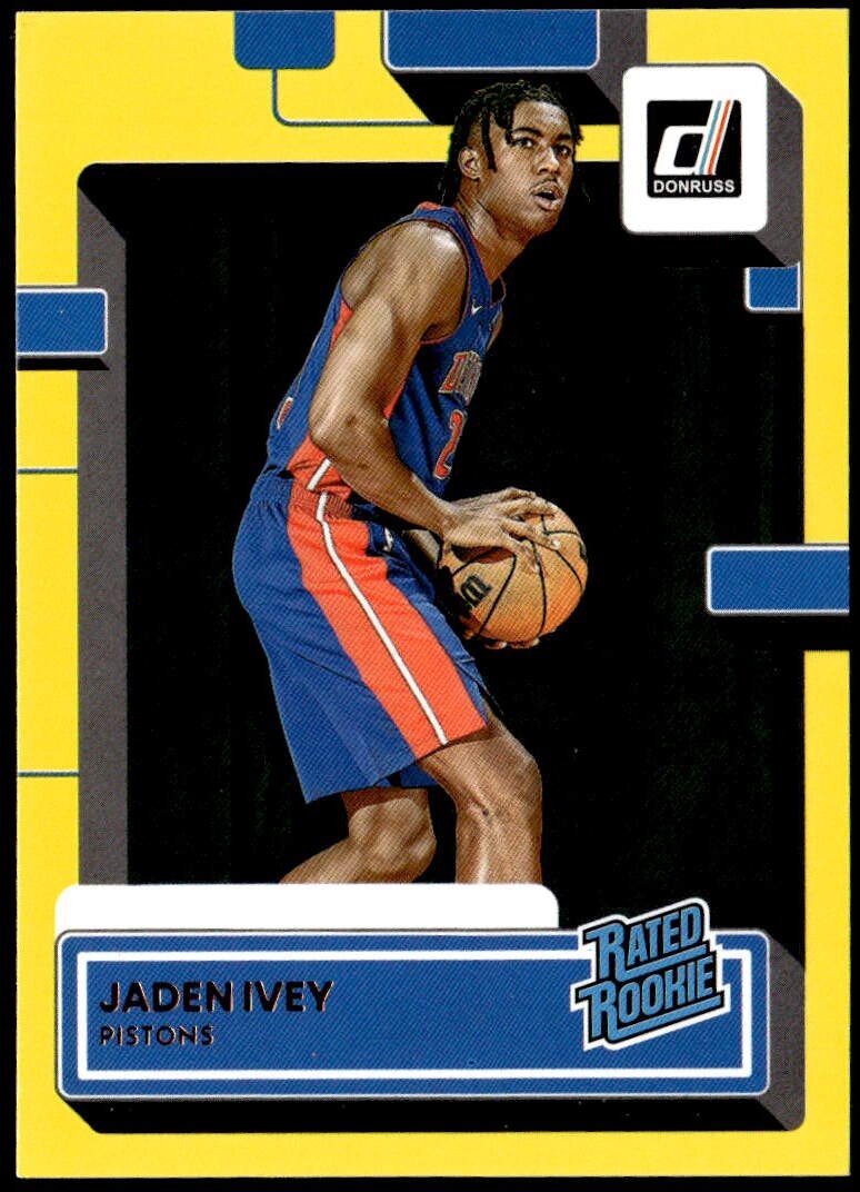 2022-23 Donruss #205 Jaden Ivey Yellow Flood Rated Rookie E1