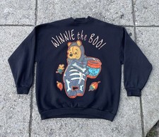 Vintage 90s Winnie The Boo Pooh Bear Happy Halloween Crewneck Sweatshirt 2XL XXL