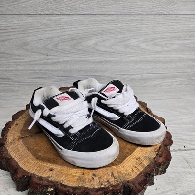 Vans Knu Stack Platform Sneakers Black White Suede Padded Fat Tongue Women 6