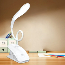 USB Rechargeable LED Clip Lamp   Flexible Gooseneck Reading Light for Bed  Desk