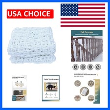 White Safety Rope Net for Kids, Exterior Guardrail Net for Stair Balcony, Kno...