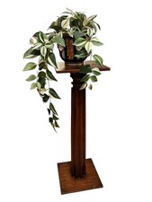 Antique Wooden Plant Stand Pedestal Table Fluted Column Display Stand 74cm
