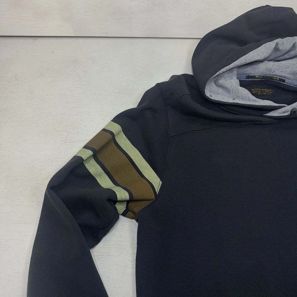 Scotch & Soda Amsterdam Hombres Gris Sudadera con Capucha Escocesa De Colección Estado 78 Universitario S-m Foto 4 de 4