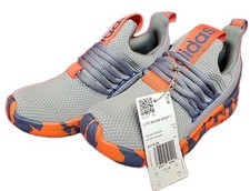 Adidas Racer Adapt 7.0 Gray Orange slip on Running Shoe kids youth size 1 new