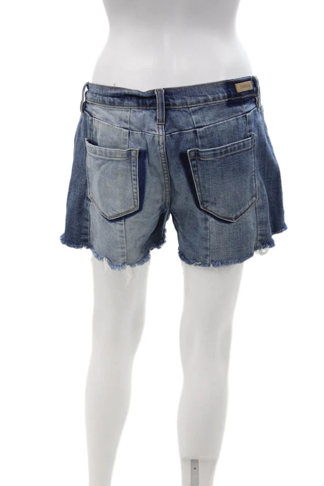 Pantalones Cortos Blank NYC Unisex Azul Años 90 Mezcla de Algodón Botón Talla 28 Foto 3 de 4