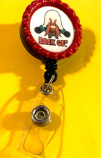 Looney Tunes Yosemite Sam 1 Id badge holder retractable alligator clip
