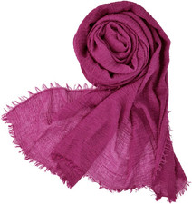 Women Summer Cotton Blend Crinkle Vintage Soft Long Scarf Linen Beach Shawl Wrap