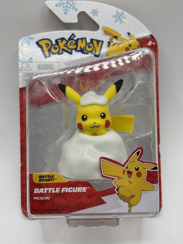 NEW Jazwares Pokemon Pikachu Battle Figure Christmas Holiday Edition 2" - Picture 1 of 4