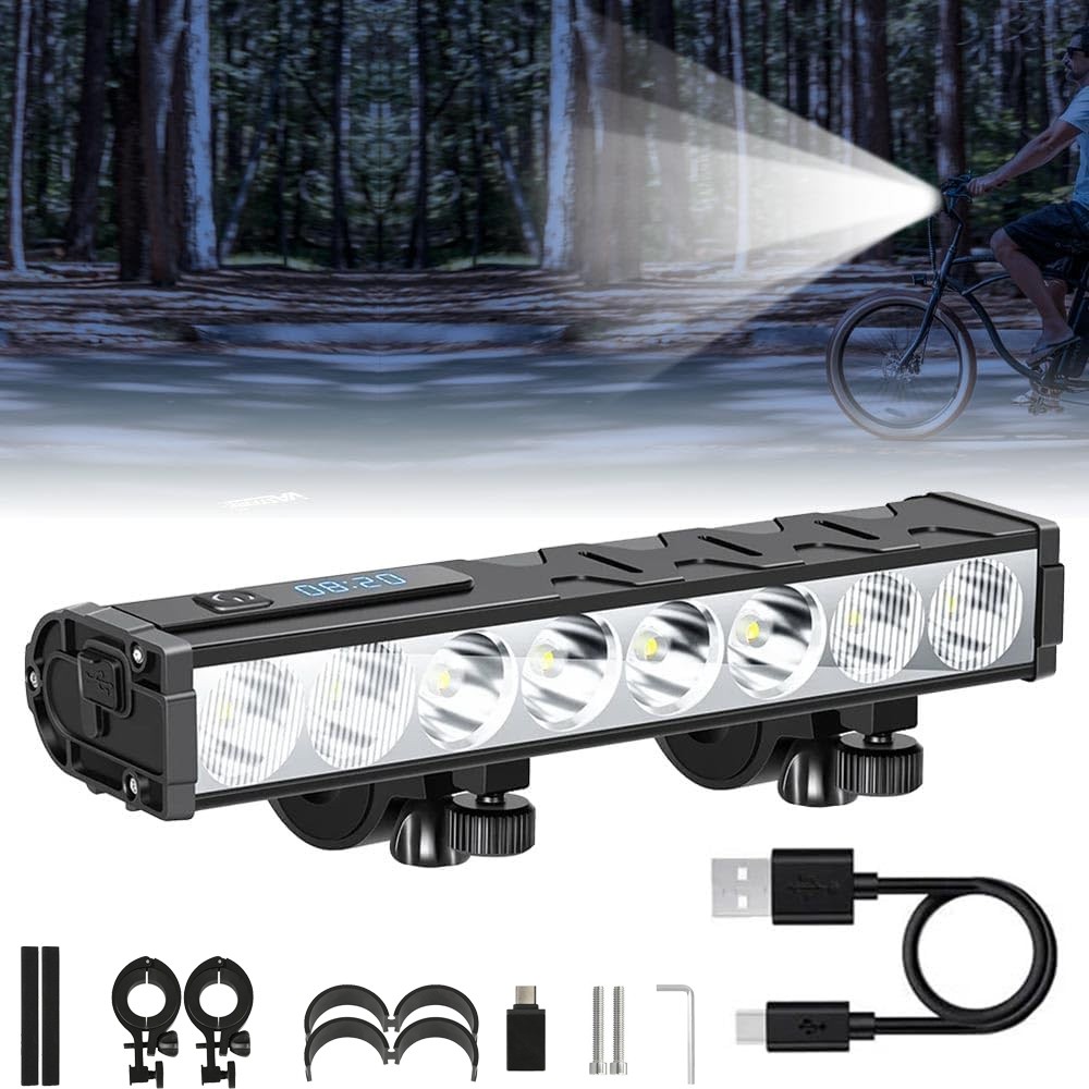 Light Front Bike Light 10000mah Flashlight Usb Charging New