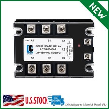 3 Phase Solid State Relay SSR-40AA AC to AC Input 70-280VAC to Output 24-480VAC