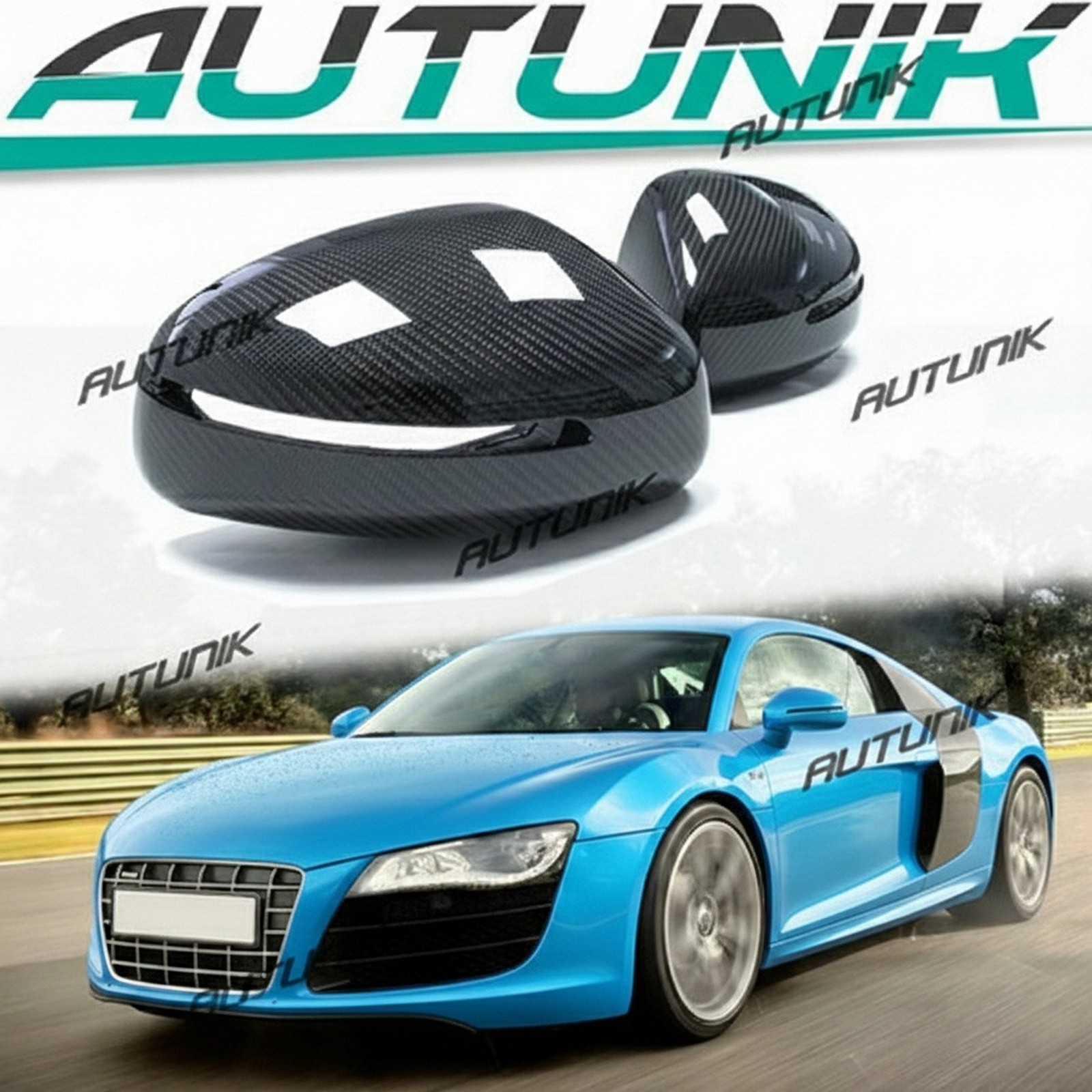 Real Carbon Fiber Mirror Cap Covers for Audi TT TTS TT RS Quattro R8 07-14