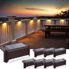 8 Pack LED Solar Fence Lights Dusk to Dawn Wall Garden Pathway Deck Lamp Outdoor