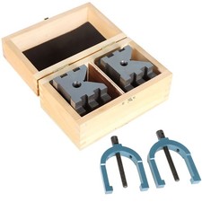Machinist V-Blocks 2-3/8" x 2-3/4" x 2" Clamp Set Hardened Steel
