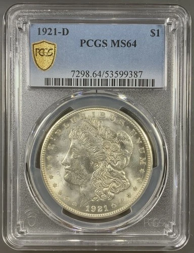 1921-D PCGS MS64 Morgan Silver Dollar $1 - Lustrous White
