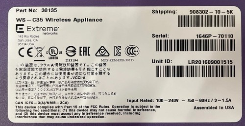 Extreme Networks WS-C35 Networks C35 WLAN Appliance - Afbeelding 5 van 5