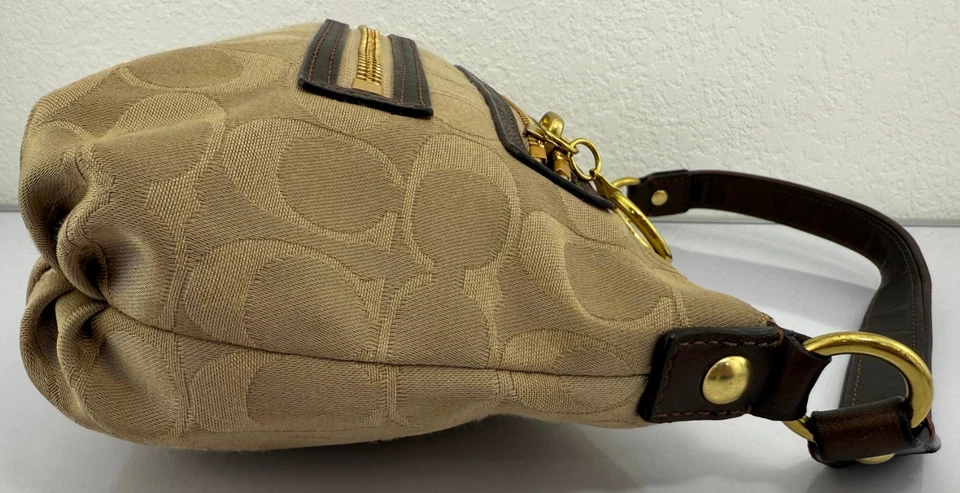 Coach Poppy Hand Bag Womens Signature Jacquard Purse Brown Lining - Image 4 of 4